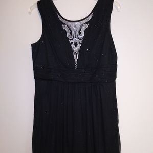 Sleeveless Embellished Dressy Black Dress